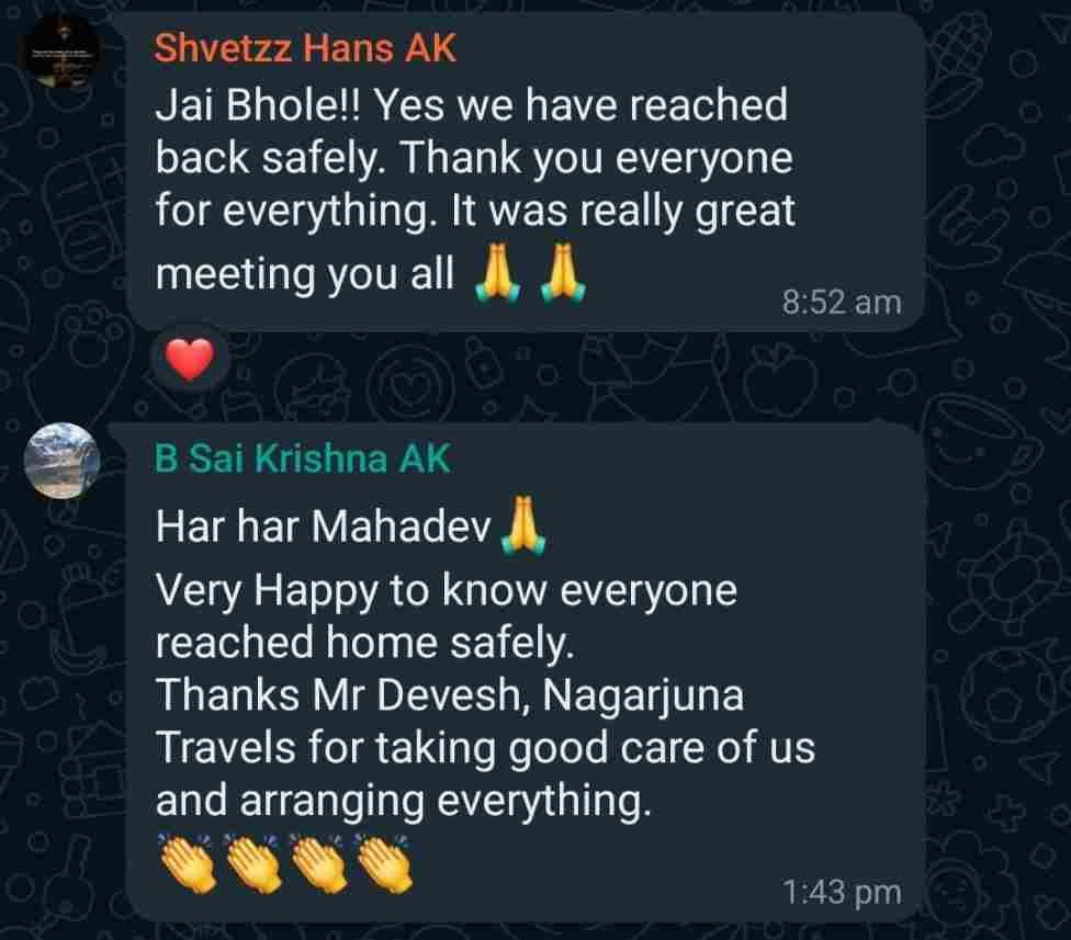 Nagarjuna Travels Customer Testimonial 21